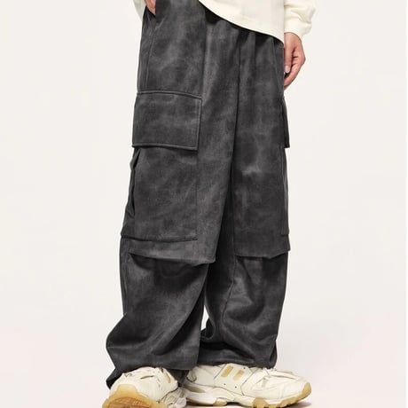 WOSS.official/Suede Cargo Pants Gray