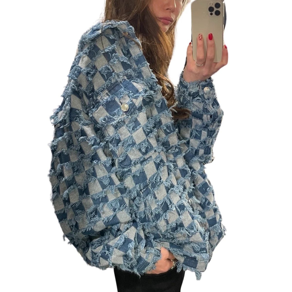 Mismatch NYC/Denim Checkboard Shirts Jacket | B