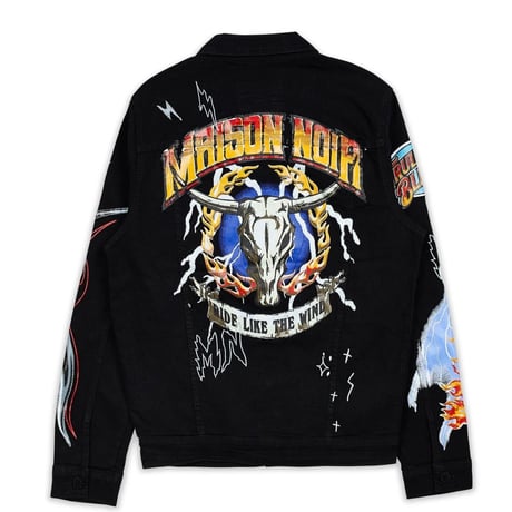 Reason Clothing Newyork/Art Denim JACKET   BLACK