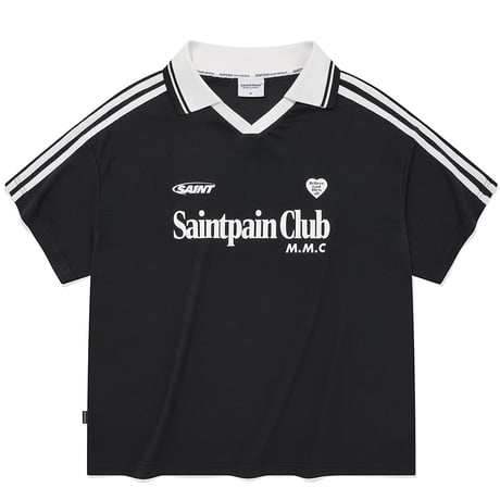 SAINT PAIN/CLUB Mesh polo Tee (BLACK)