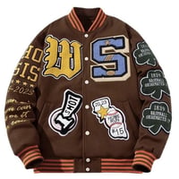 WOSS.official/W.S varsity  jacket  BROMN