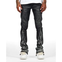 GUAPI/ Obsidian BLACK Leather Cargo pants | BI