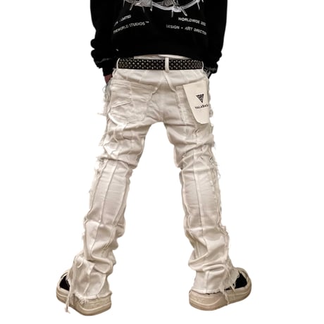 VALABASAS / Twisted Stack Denim  "WHITE"