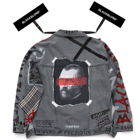 BLACK BLOND/CUSTOM Denim Jacket(GREY)