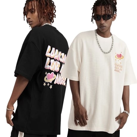 Mismatch NYC/Heart thermal Tee "BLACK&CREAM"