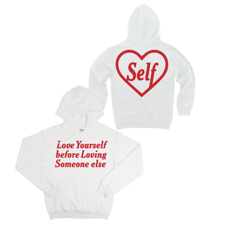 Petals and Peacocks/Love Hoodie White