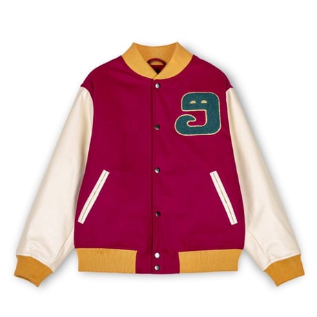 GRMY/WOOL Baseball Jacket "DARK RED"