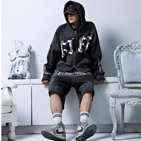 By The R/ Spray Shorts BLACK (SET UP)