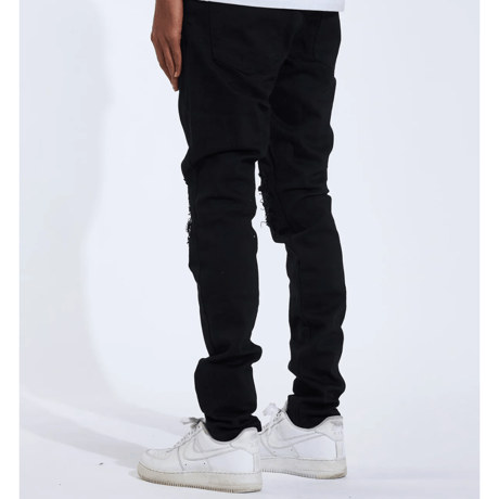 Crysp Denim/Black Distress denim "20-115"