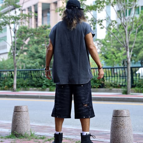 By The R/ Painting Cut Off Vest (Wash Black)