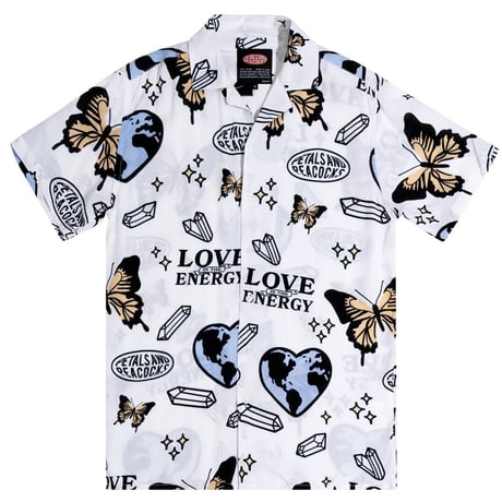 Petals and Peacocks /Love is Energy Vacation Shirts "WHITE""