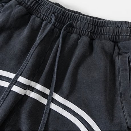 Mismatch NYC/ Washed line zip Shorts