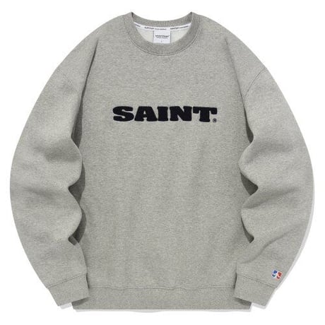 SAINT PAIN/Loop Stitch Crewneck "GRAY"