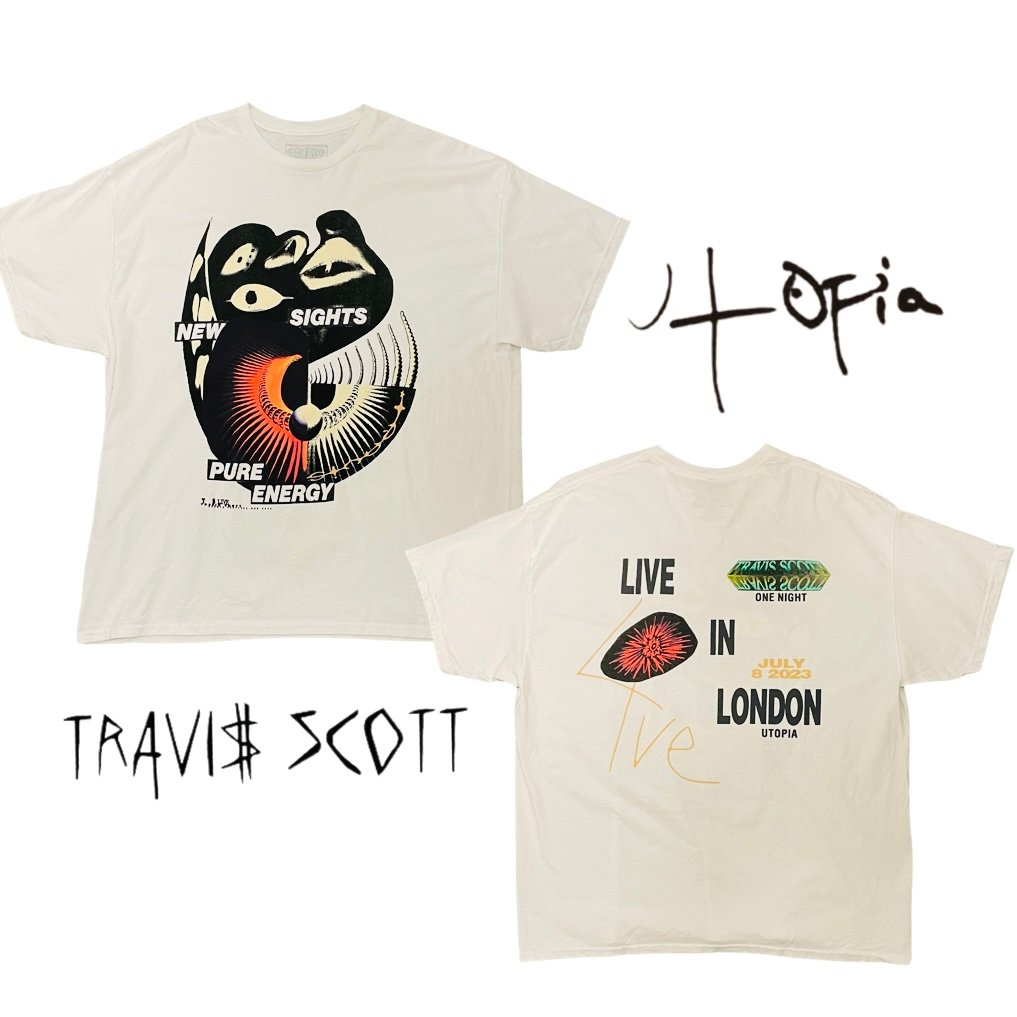 Travis Scott /UTOPIA tour London Tshirts WHITE...