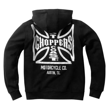 West Coast Choppers/ W.C.C Logo Zip Up Hoodie "BLACK"
