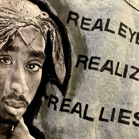 Mismatch NYC/2pac paint denim jacket BLUE
