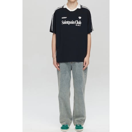 SAINT PAIN/CLUB Mesh polo Tee (BLACK)