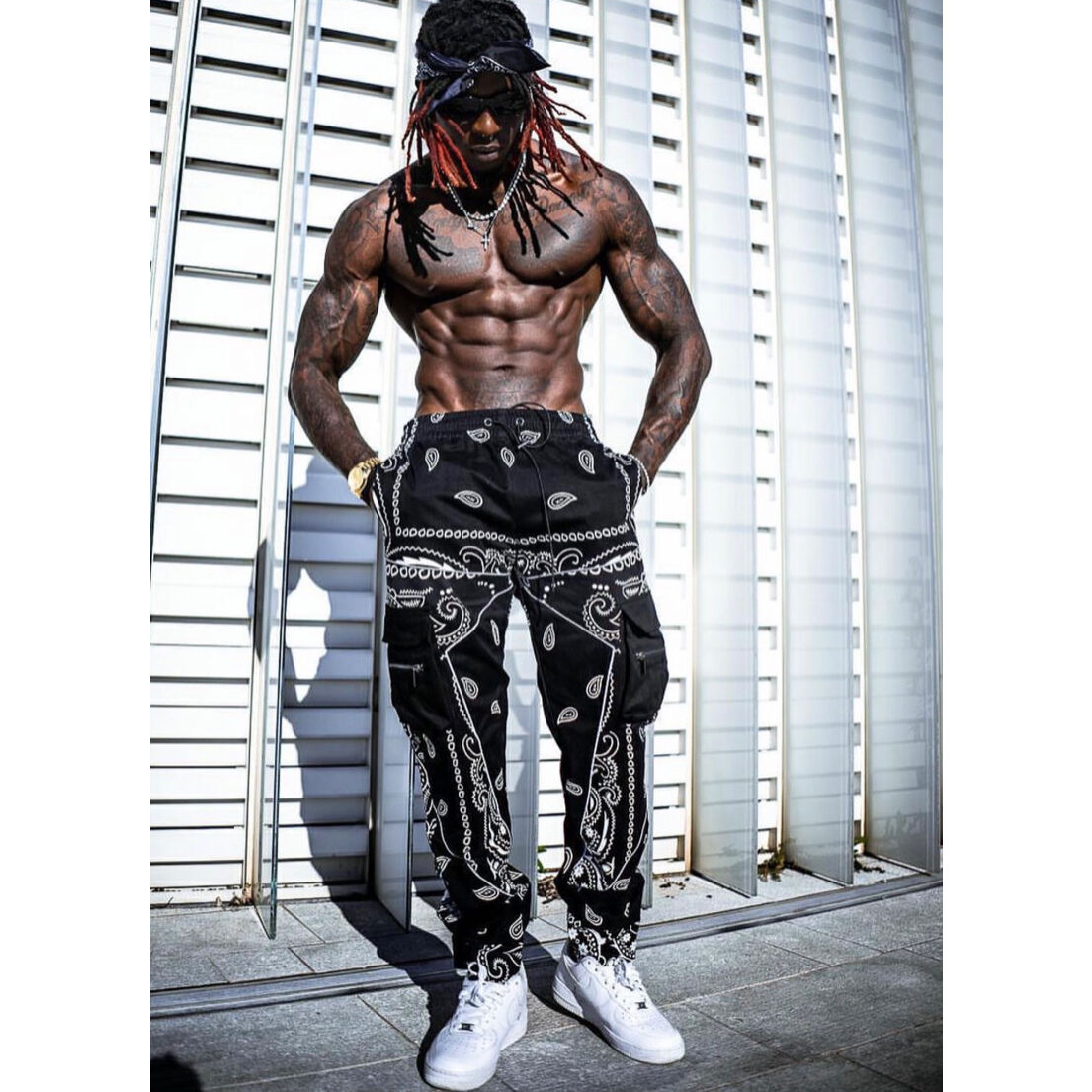 パンツ guapi GUAPI/ Paisley cargo pants V2 ”BLACK” | BINGOST