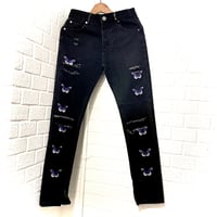 BOOHOO /BUTTERFLY denim pants "BLACK"