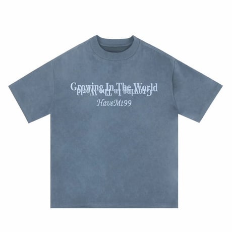 WOSS.official/ Oversized  Suede Embroid TOPS "BLUE"