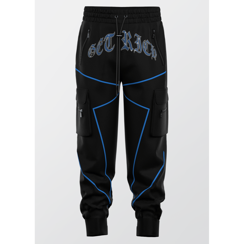 GUAPI/ BLACK ”GET RICH” Cargo pants | BINGOSTAR GUAPI/ BLACK ”GET RICH” Cargo pants | BINGOSTAR
