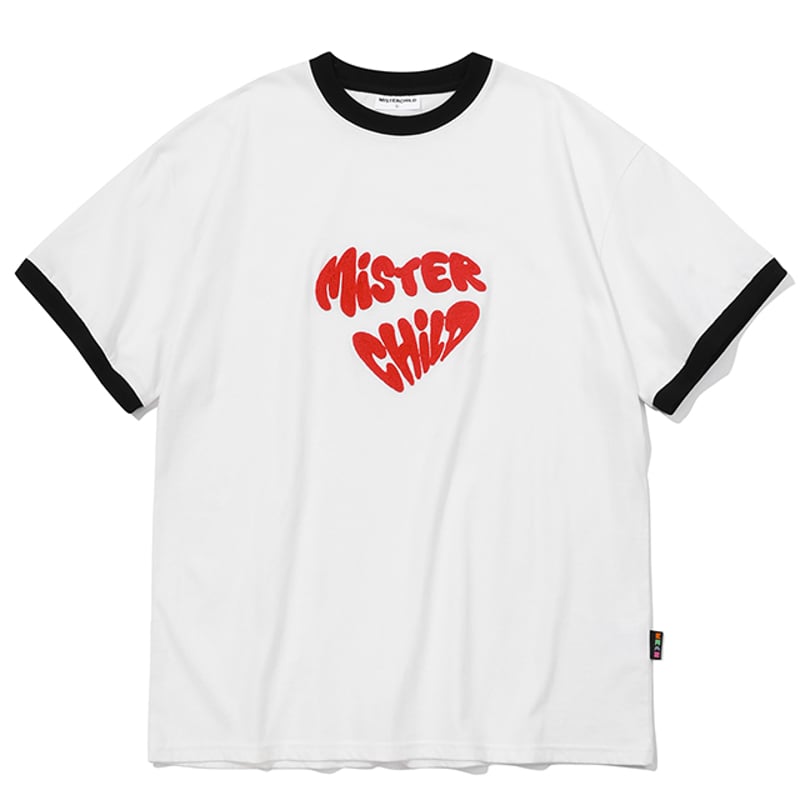 ★ MISTER CHILD★ heartbeat t shirt white MC24SST033 MISTERCHILD/ Heart Beat Tshirts