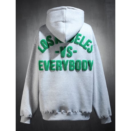 By The R/ lettering Hoodie "GRAY"