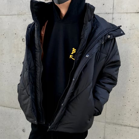 COLLUSION Studios /layered Puffer Jacket BLACK