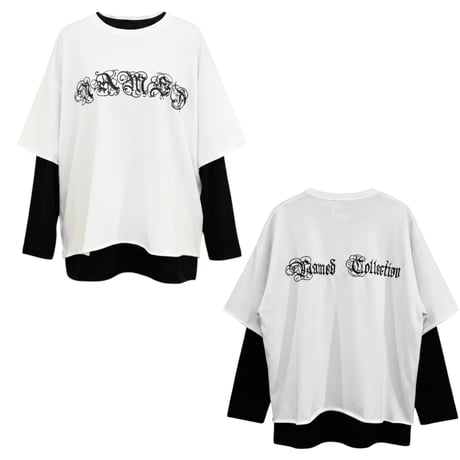 SUBLIMATION/ Embroid Oversize Longsleele Tee (SET UP) WHITE