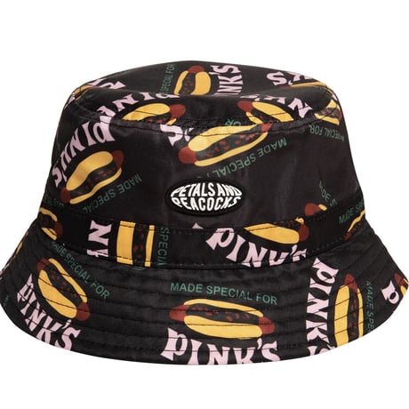 Petals and Peacocks × PINKS  /Bucket Hat  ”BLACK”