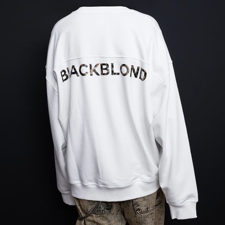 BLACK BLOND/BB logo smile  Crewneck  WHITE