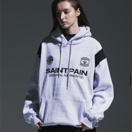 SAINT PAIN/Saint Club Varsity Hoodie "GRAY"