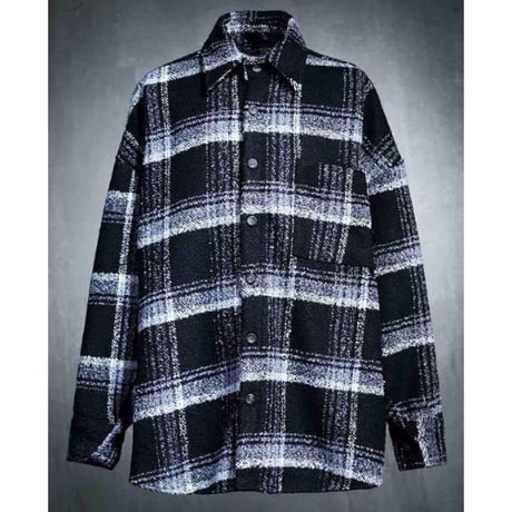 By The R/ Tweed Long Shirts "WHITE / BLACK"