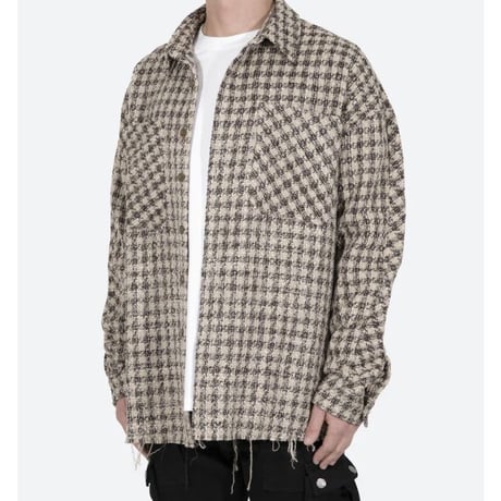 MNML/Tweed flannel Shirts BROWN