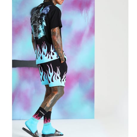 BOOHOO × Migos /Flame oversize Tshirts BLACK