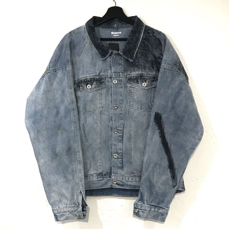 Mismatch NYC/2pac paint denim jacket BLUE