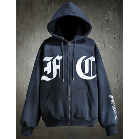 Spray Art Zip Hoodie(SET UP)  BLACK/GRAY