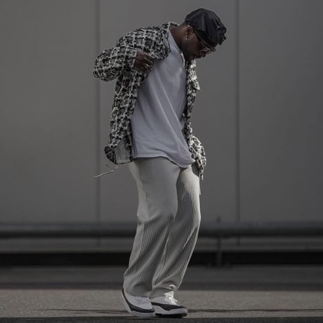MNML/Tweed flannel Shirts WHITE