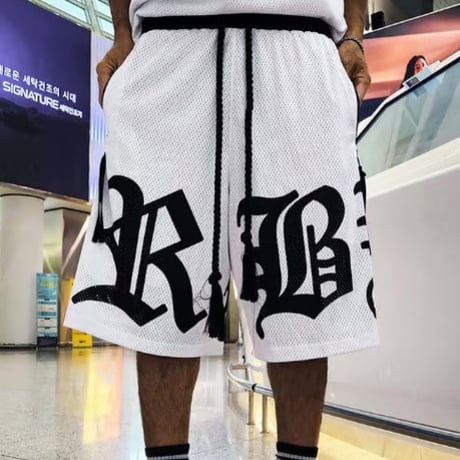 By The R/Big Lettering Mesh Shorts (Set UP)  WHITE