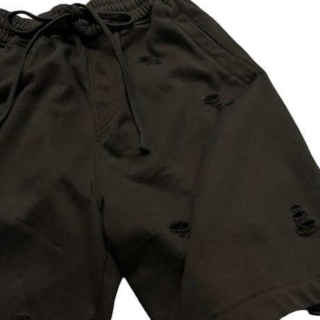 Mismatch NYC/Damaged Shorts  "BLACK/Wash GRAY"