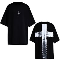 By The R/ Cross Paint Cotton Tshirts BLACK(Set UP)