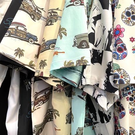 RE NEW/Vintage Car summer shirts  "turquoise"
