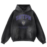 SAINT PAIN/College Logo Spray hoodie BLACK
