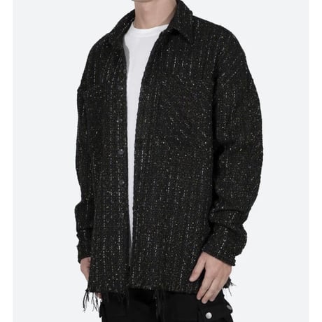 MNML/Tweed flannel Shirts BLACK