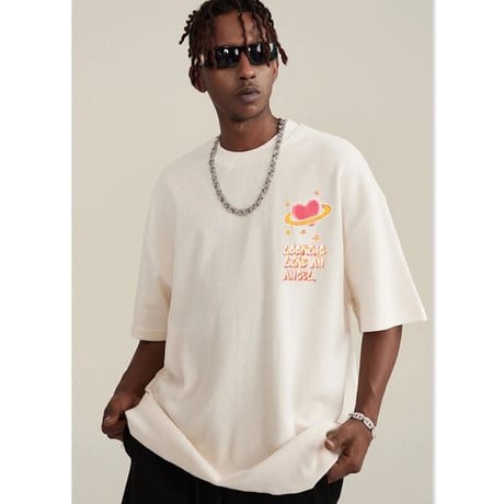 Mismatch NYC/Heart thermal Tee "BLACK&CREAM"