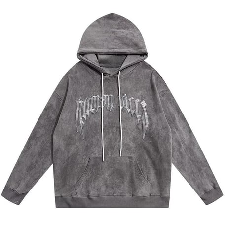 WOSS.official/ Oversized  Suede Hoodie GRAY
