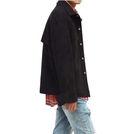 URKOOL/SUEDE Shirts JACKET  BLACK