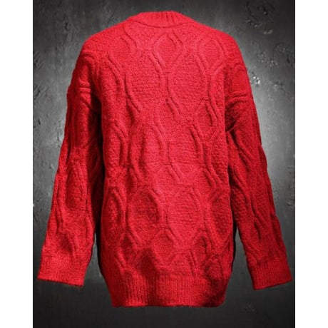 By The R/ Big Button Knit Cardigan (Cream/Red)