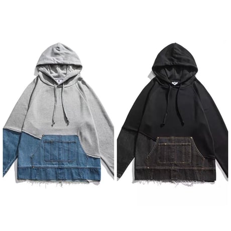 Mismatch NYC/Oversized denim custom  Hoodie