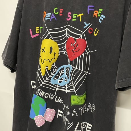 FNTY/  LET PEACE SET YOU FREE TSHIRTS "VINTAGE  BLACK"